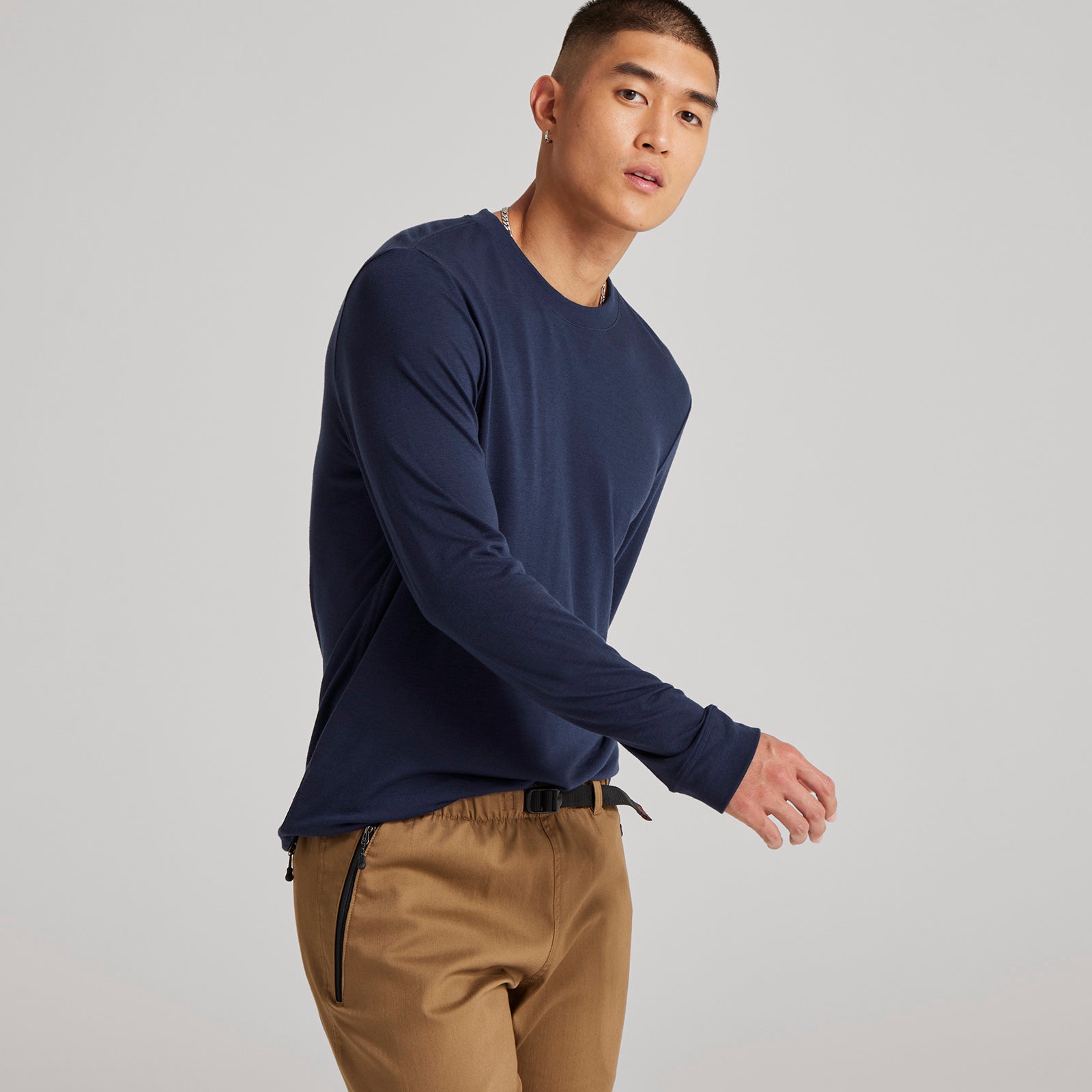 Men's Long Sleeve Sea Tee - Navy Night